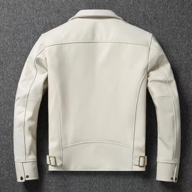 Preston Harlow RLEIMUS Genuine White Leather Jacket