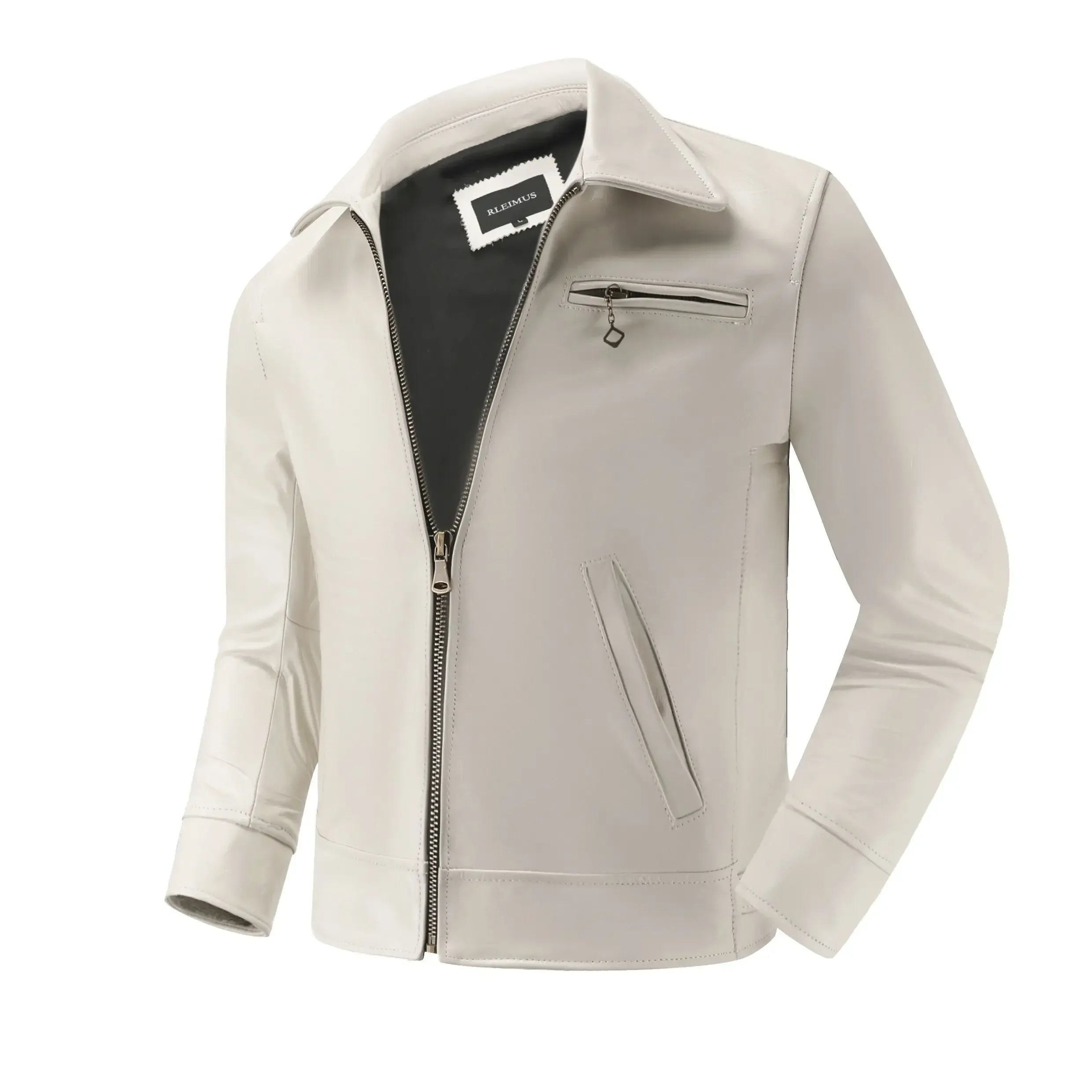 Preston Harlow RLEIMUS Genuine White Leather Jacket